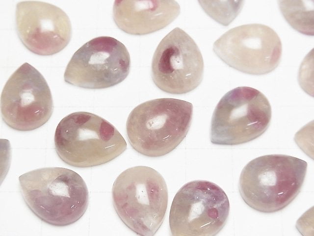 [Video] Pink Tourmaline Silica AA+ Pear Shape Cabochon 16x12mm 2pcs