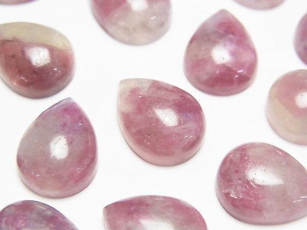 [Video] Pink Tourmaline Silica AA+ Pear Shape Cabochon 16x12mm 2pcs