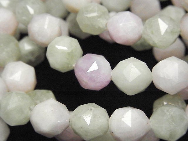 [Video]High Quality! Kunzite & Hiddenite AA Star Faceted Round 10mm Bracelet