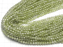[Video]High Quality! Cubic Zirconia AAA Faceted Round 4mm [Green] 1strand beads (aprx.14inch/35cm)