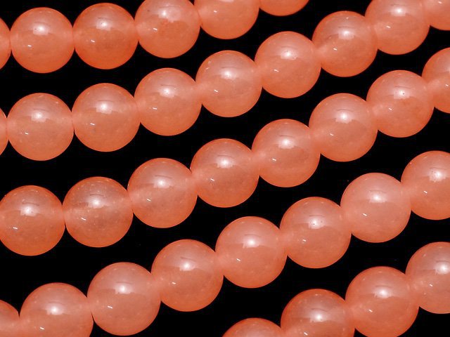 Pink Orange Jade Round 6mm 1strand beads (aprx.15inch/36cm)