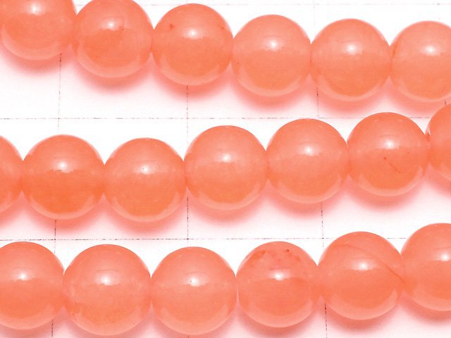 Pink Orange Jade Round 6mm 1strand beads (aprx.15inch/36cm)