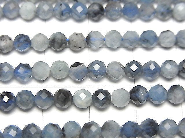 [Video]High Quality! Deep Blue Aquamarine AA Faceted Round 4mm 1strand beads (aprx.15inch/37cm)