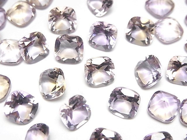 [Video]High Quality Amethyst x Citrine AAA Loose stone Square Faceted 8x8mm 2pcs