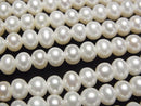 [Video] Fresh Water Pearl AAA- White Rondelle 5.5mm [1mm hole] half or 1strand beads (aprx.14inch/35cm)