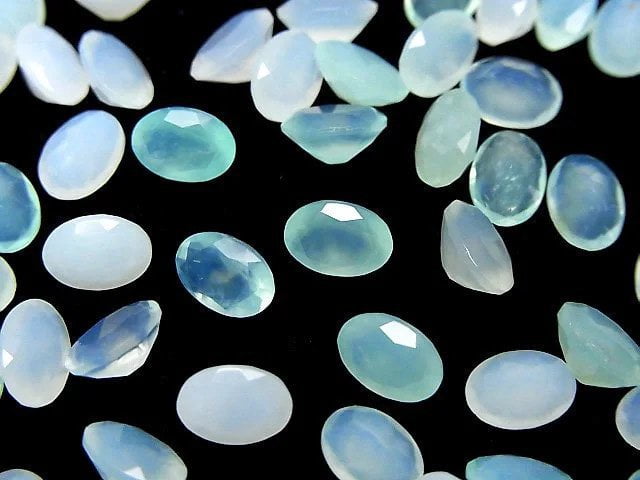 [Video]High Quality Peruvian Blue Opal AA++ Loose stone Oval Faceted 7x5mm 2pcs