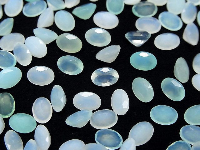 [Video]High Quality Peruvian Blue Opal AA++ Loose stone Oval Faceted 7x5mm 2pcs