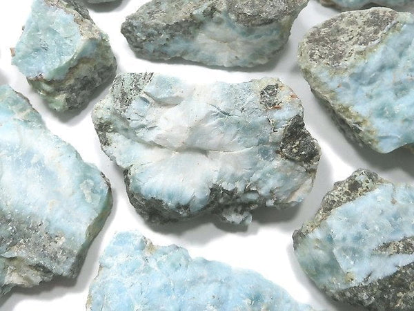 [Video][One of a kind] Larimar Pectolite Rough Rock (Raw Stone) 12pcs Set NO.1