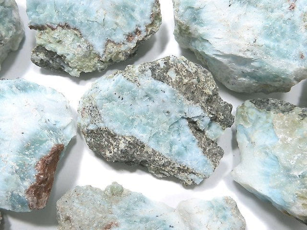 [Video][One of a kind] Larimar Pectolite Rough Rock (Raw Stone) 12pcs Set NO.3