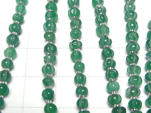 [Video] Green Onyx AA++ Pumpkin Shape 4x4x3.5mm 1strand beads (aprx.5inch/13cm)