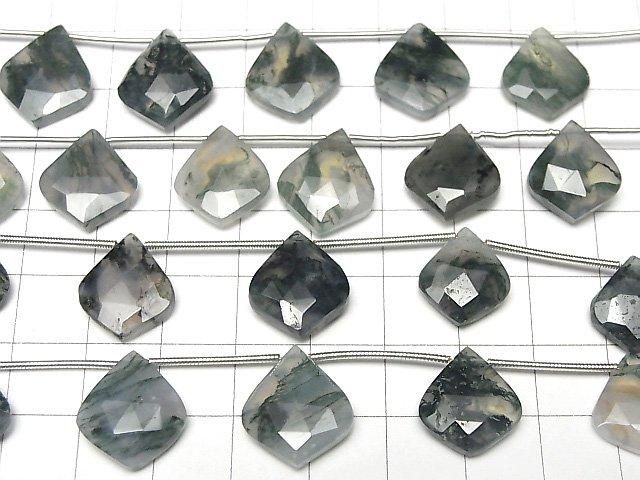 [Video]Moss Agate AAA Transformed Faceted Pear Shape 1strand (5pcs)