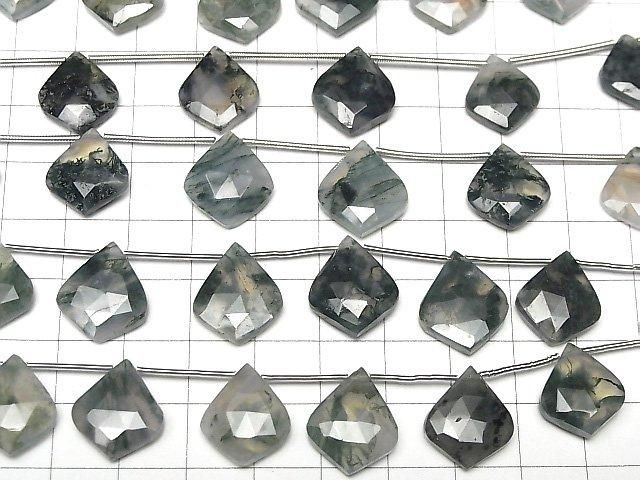 [Video]Moss Agate AAA Transformed Faceted Pear Shape 1strand (5pcs)