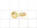 Silver925 Rondelle 7.5x7.5x2.5mm(with CZ) 18KGP 2pcs