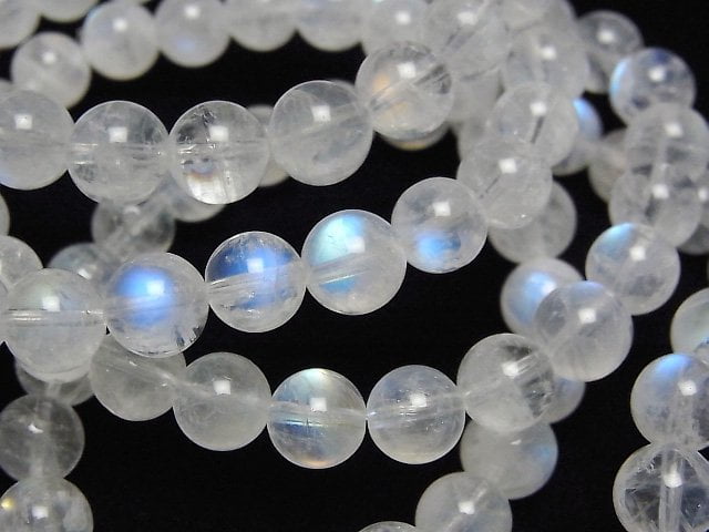 [Video] Rainbow Moonstone AAA Round 7mm-7.5mm Bracelet