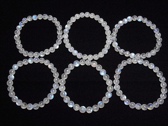 [Video] Rainbow Moonstone AAA Round 7mm-7.5mm Bracelet