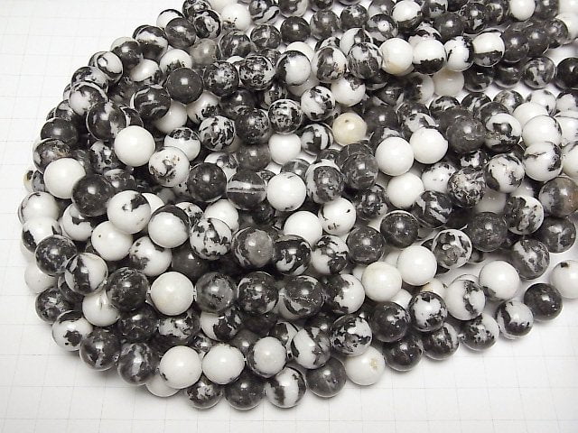 [Video] Zebra Jasper Round 12.5mm 1strand beads (aprx.15inch/36cm)