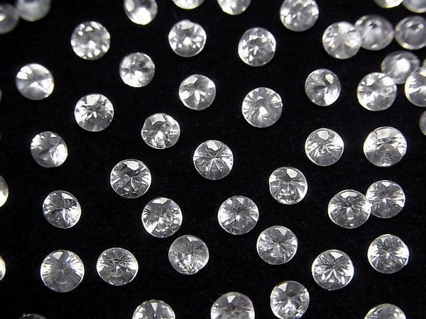 [Video]High Quality Natural White Zircon AAA Loose Stone Round Faceted 4x4mm 5pcs