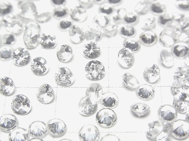 [Video]High Quality Natural White Zircon AAA Loose Stone Round Faceted 4x4mm 5pcs