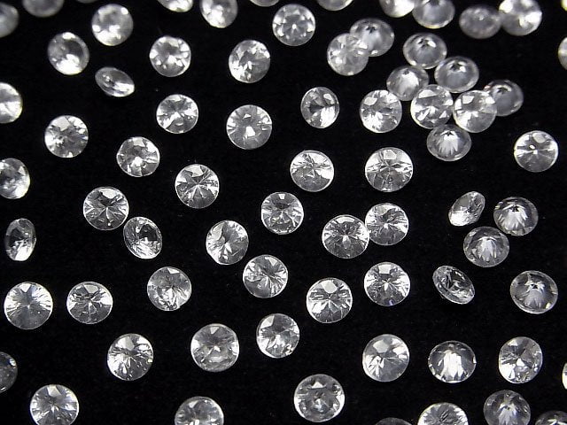 [Video]High Quality Natural White Zircon AAA Loose Stone Round Faceted 4x4mm 5pcs