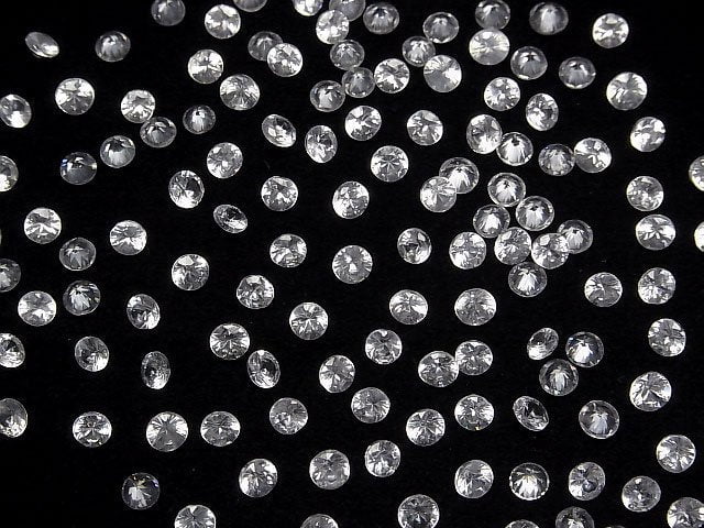 [Video]High Quality Natural White Zircon AAA Loose Stone Round Faceted 4x4mm 5pcs