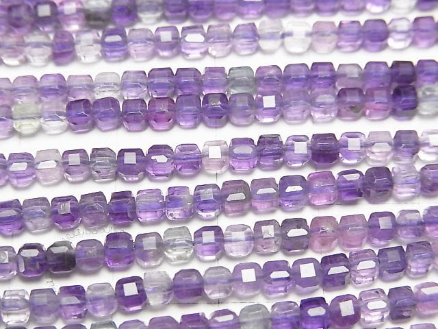 [Video]High Quality! Multicolor Fluorite AAA- Cube Shape 3x3x3mm 1strand beads (aprx.15inch/37cm)