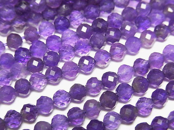 [Video]High Quality! Amethyst AA Faceted Round 4mm 1strand beads (aprx.15inch/37cm)