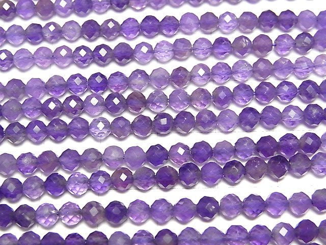 [Video]High Quality! Amethyst AA Faceted Round 4mm 1strand beads (aprx.15inch/37cm)