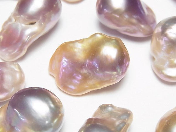 [Video] Fresh Water Pearl, Keshi Pearl AA++ Loose stone Baroque Lavender Pink 2pcs