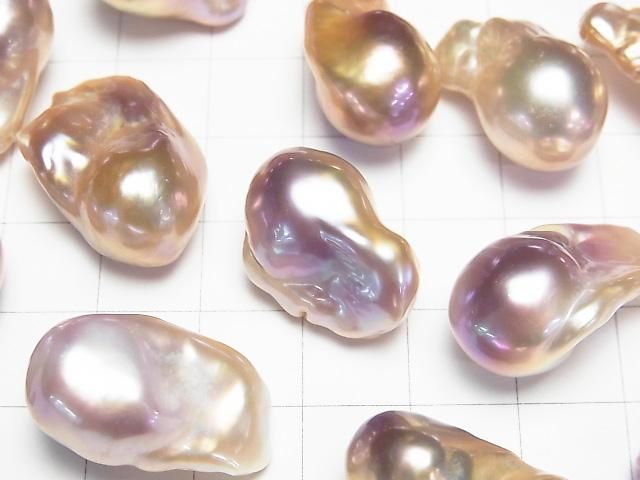[Video] Fresh Water Pearl, Keshi Pearl AA++ Loose stone Baroque Lavender Pink 2pcs