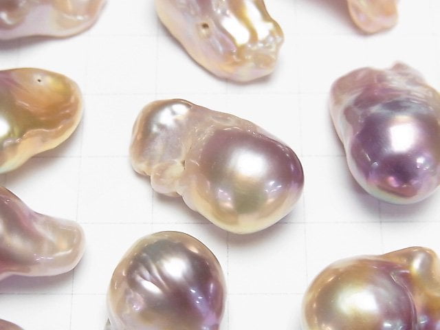 [Video] Fresh Water Pearl, Keshi Pearl AA++ Loose stone Baroque Lavender Pink 2pcs