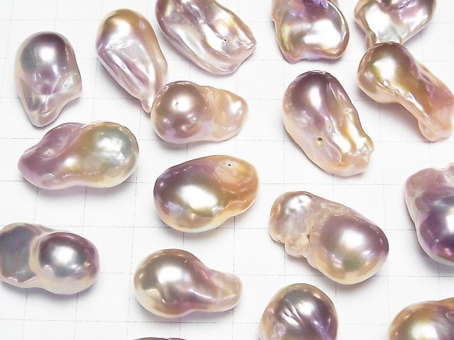 [Video] Fresh Water Pearl, Keshi Pearl AA++ Loose stone Baroque Lavender Pink 2pcs