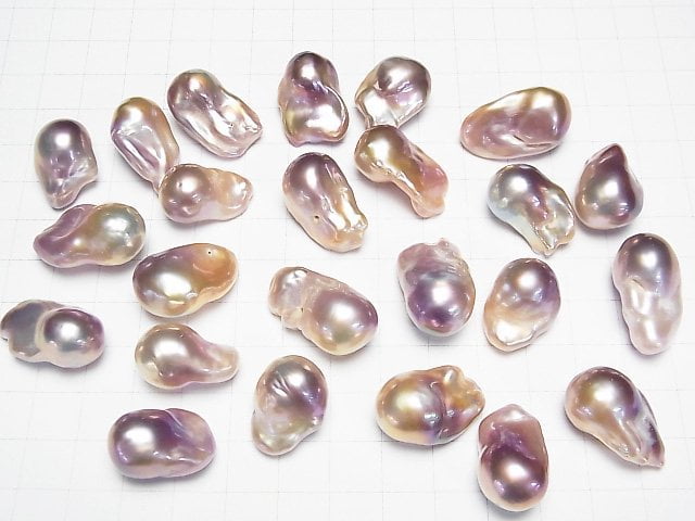 [Video] Fresh Water Pearl, Keshi Pearl AA++ Loose stone Baroque Lavender Pink 2pcs