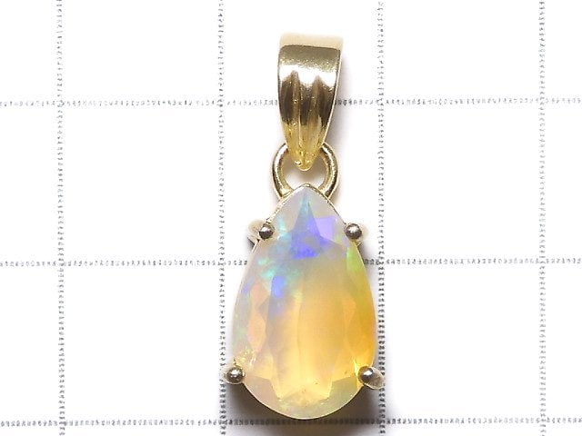 [Video][One of a kind] High Quality Opal AAA Faceted Pendant 18KGP NO.81