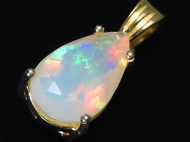 [Video][One of a kind] High Quality Opal AAA Faceted Pendant 18KGP NO.83