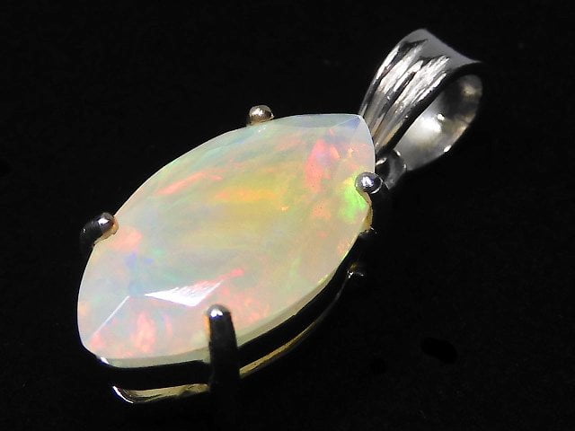 [Video][One of a kind] High Quality Opal AAA Faceted Pendant Silver925 NO.90