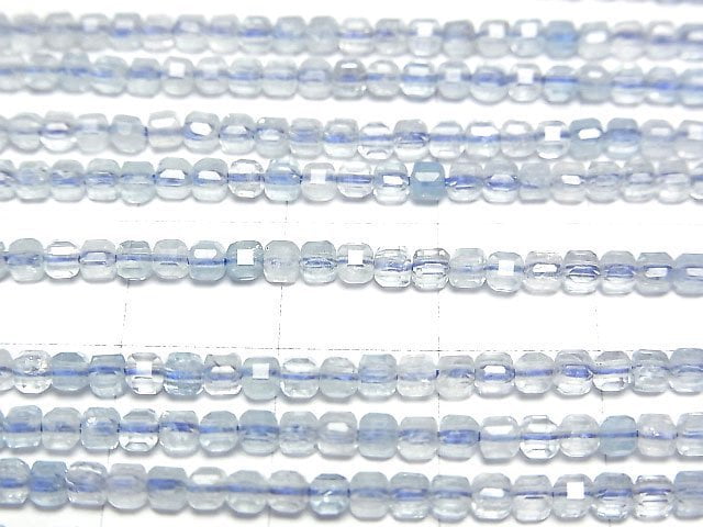 [Video] High Quality! Aquamarine AAA- Cube Shape 2x2x2mm 1strand beads (aprx.15inch/37cm)