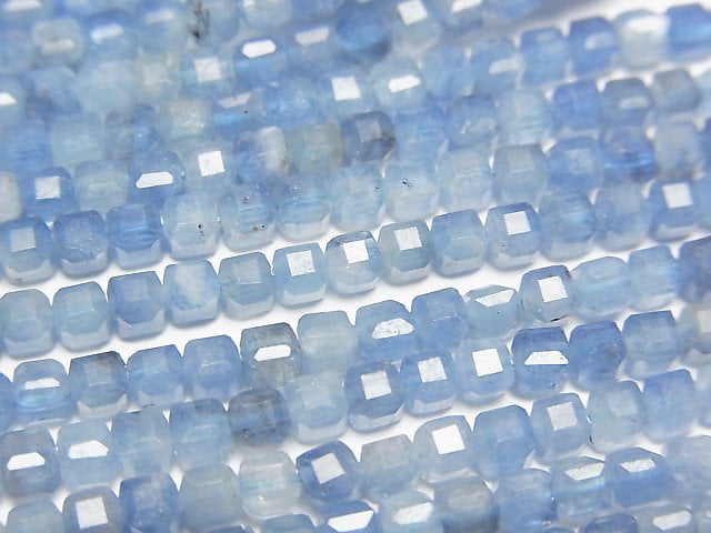 [Video]High Quality! Deep Blue Aquamarine AA+ Cube Shape 3x3x3mm 1strand beads (aprx.15inch/38cm)