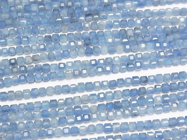 [Video]High Quality! Deep Blue Aquamarine AA+ Cube Shape 3x3x3mm 1strand beads (aprx.15inch/38cm)