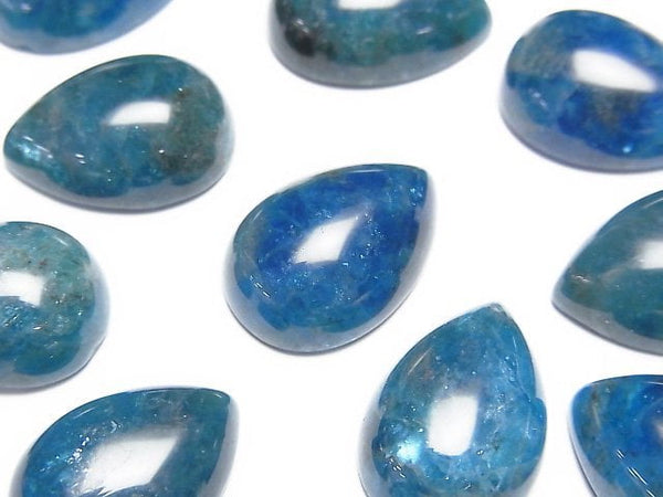 [Video] Blue Apatite AA+ Pear Shape Cabochon 18x13mm 2pcs