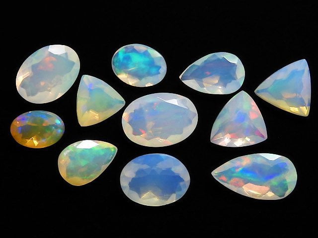 [Video][One of a kind] High Quality Ethiopian Opal AAA- Loose stone Faceted 11pcs Set NO.1