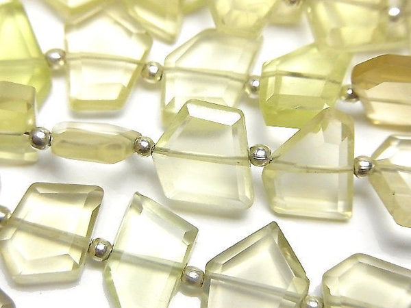 [Video]Lemon Quartz AA++ Rough Slice Faceted 1strand beads (aprx.7inch/18cm)