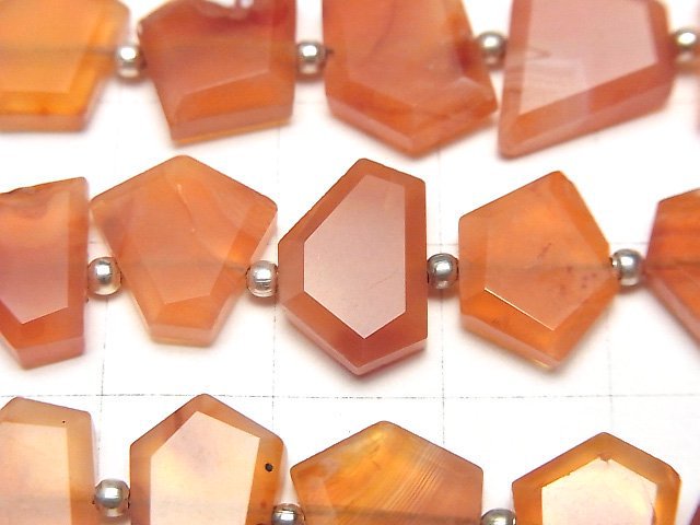 [Video] Carnelian AA++ Rough Slice Faceted 1strand beads (aprx.7inch/17cm)