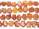 [Video] Carnelian AA++ Rough Slice Faceted 1strand beads (aprx.7inch/17cm)