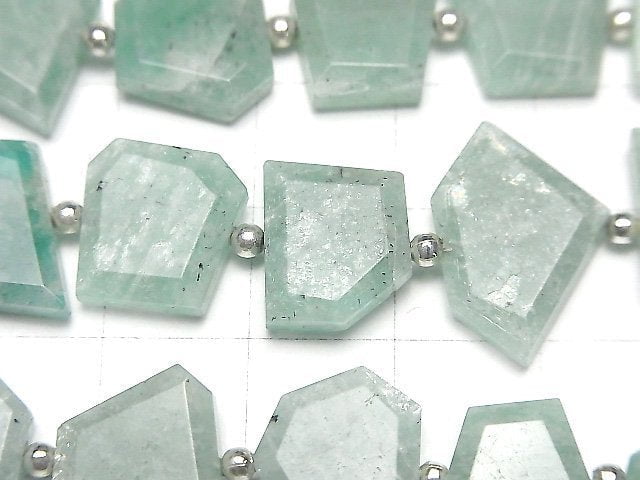 [Video] Amazonite AA+ Rough Slice Faceted 1strand beads (aprx.7inch/17cm)