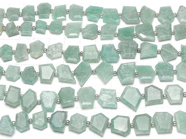 [Video] Amazonite AA+ Rough Slice Faceted 1strand beads (aprx.7inch/17cm)