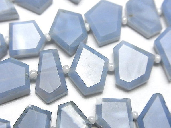 [Video] Blue Opal AA++ Rough Slice Faceted [Light color] 1 strand beads (aprx.7inch/17cm)