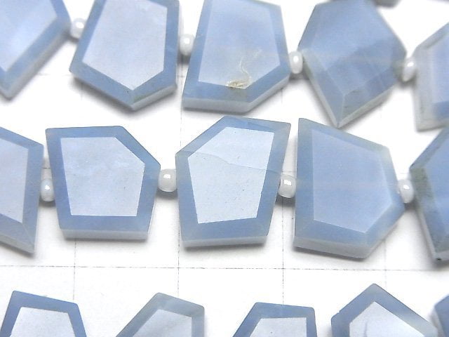 [Video] Blue Opal AA++ Rough Slice Faceted [Light color] 1 strand beads (aprx.7inch/17cm)