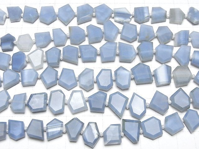 [Video] Blue Opal AA++ Rough Slice Faceted [Light color] 1 strand beads (aprx.7inch/17cm)