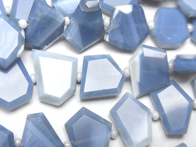 [Video] Blue Opal AA++ Rough Slice Faceted 1strand beads (aprx.7inch/17cm)