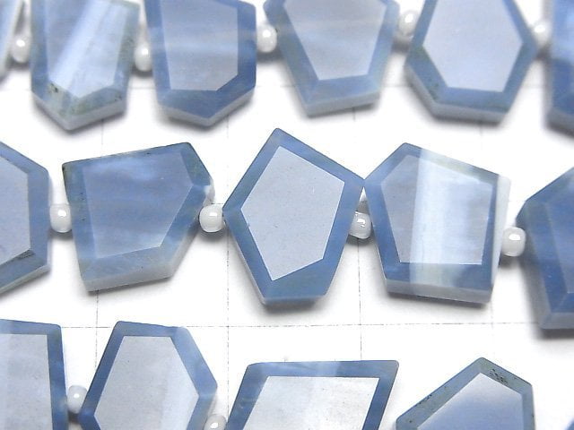 [Video] Blue Opal AA++ Rough Slice Faceted 1strand beads (aprx.7inch/17cm)